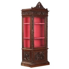 Vetrina Neorinascimento Antica in Noce Italia XIX Secolo