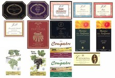 COLLEZIONE 15 ETICHETTE VINO