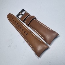 20mm BROWN leather curved