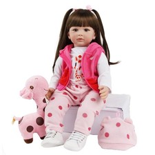 JIEBOTE Bambole Reborn 24 pollici 60 cm Bambole Reborn Ragazza Morbido (Q0N)