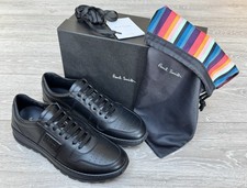 Scarpe da ginnastica Paul Smith in pelle nera Filoni sneakers prezzo consigliato £ 395 - Regno Unito 9 / US 10