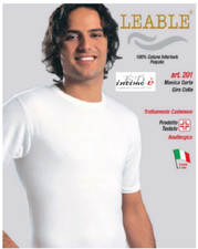 3 MAGLIA UOMO RAGAZZO LEABLE 201 MANICA CORTA GIRO COLLO COTONE CALDO INTERLOK