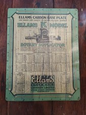 1930 Tin Plate Desk Calendar Mimeograph Duplicator Machine Advertising Plaque