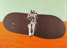 Mattia MORENI - L'anguria sul tavolo si esibisce - 1971  lito originale firmata