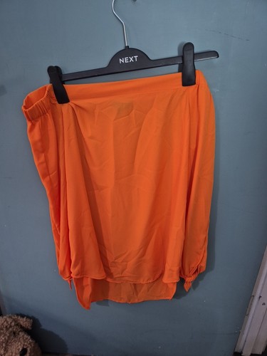 Top blusa arancione bardot - top,