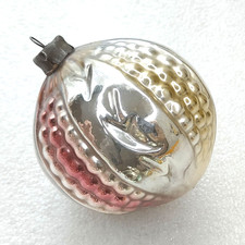 Antico Vintage URSS Vetro Argento Decorazione Natalizia Natale Abete