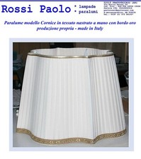 Paralume Cornice tronco cono in tessuto nastrato a mano bordo oro made in Italy