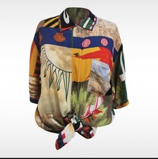 Camicia donna Moschino anni '90, Le Mot de felicita, taglia L, EU40 US8