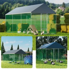 Pollaio XXL pollaio recinto all'aperto stalla per piccoli animali stalla per pulcini 6/12/18 m² tetto