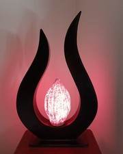 LAMPADA ETNICA IN LEGNO CON