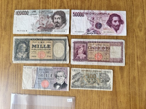 Lotto banconote lire - 6,