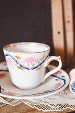 Tazzina dipinta a mano - Porcellana a pasta morbida - Francia