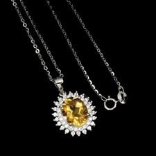 Collana di Argento 925 placcato oro con Citrino naturale