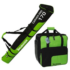 BRUBAKER Carver Pro set borsa porta scarponi e sacca sci 170/190cm verde nero