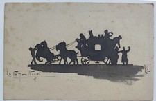 28803 Cartolina illustrata - carrozza a cavallo - VG 1925 ?