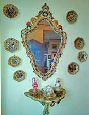 Specchio e mensola ceramica Biagioli Rossi Gubbio