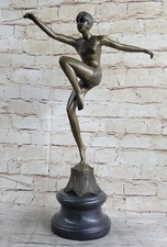 Firmato: Chiparus Bronzo Art Deco Girl Statua Egiziano Ballerina Ramese` S