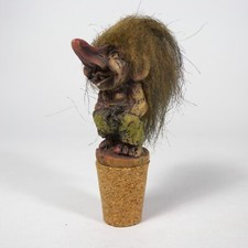 TAPPO DI SUGHERO PER BOTTIGLIE BOTTIGLIA STATUINA TROLL NORVEGESE VINTAGE V937