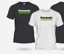 t-shirt t shirt maglia maglietta kawasaki cotone 100% motori nera bianca