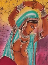Batik India. Arte. Pintado a