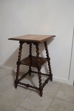 N7118s STUPENDO TAVOLO A DUE RIPIANI CON GAMBE TORNITE IN LEGNO ROMA