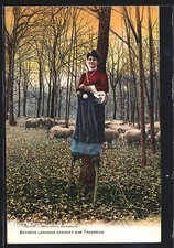 CPA Bergère Landaise gardant