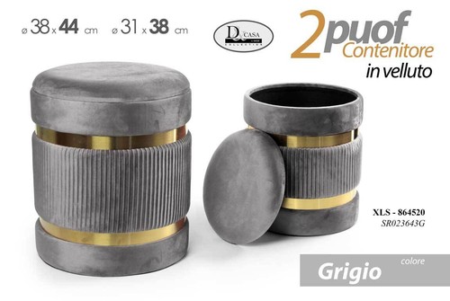 Pouf cilindrico contenitore - pouf,