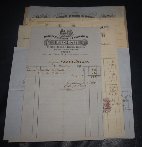 1880 ricevute oggetti - ricevute,