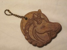 vintage wooden unicorn key