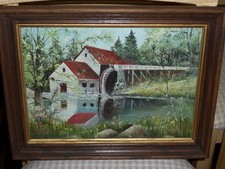 Dipinto su tavola - Mulino di campagna di stagno - FJ Bortzel