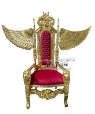 Trono da re con leoni alati in stile barocco poltrona reale foglia oro velluto r