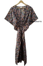 Abito caftano bohemien grigio