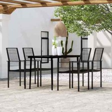 VidaXL Set da Pranzo da Giardino 5 pz Nero
