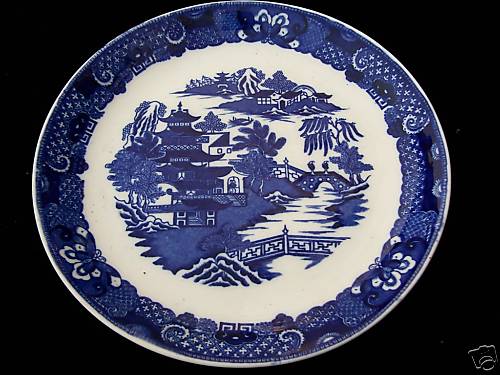 Vecchio piatto coalport - vecchio, blu