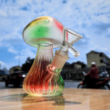 Colorful glass mushroom - colorful,