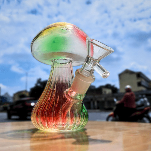 Colorful glass mushroom - colorful,