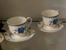 Set colazione 2 Tazze grandi + piattino - Dipinte a mano - Porcellana italiana