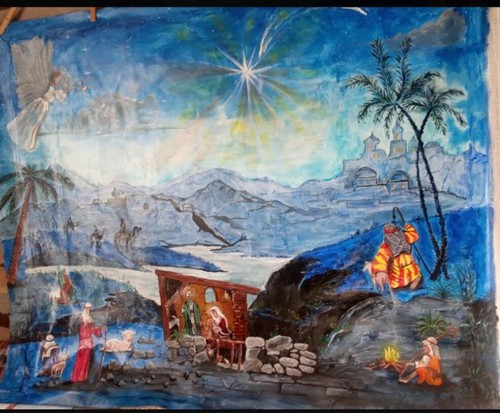 Presepe completo dipinto - presepe,
