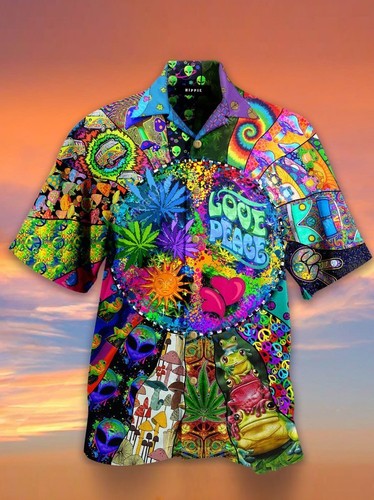 Camicia hawaiana love - camicia, peace