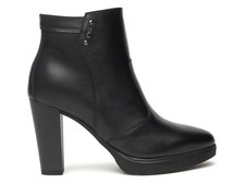 NERO GIARDINI SCARPE TRONCHETTI IN PELLE DONNA INVERNO I513810D 100  STIVALETTI
