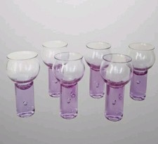 Bicchieri in vetro futuristici Alexandrite di Sergio Asti, anni 70, set di 6