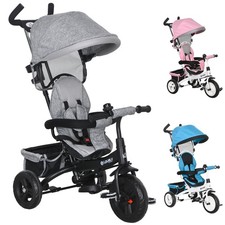 HOMCOM Triciclo Bambini 1-5 Anni con Maniglione e Cintura di Sicurezza