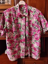 Camicia Donna Blusa Designer Italiano Acquerelli Floreale Top Blusa Grande NUOVO