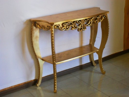 Consolle legno foglia oro - in,