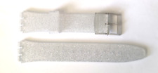SWATCH Strap x GENT WHITE GLITTER SILICON  STRAP -  NEW-NUOVO - PERFECT