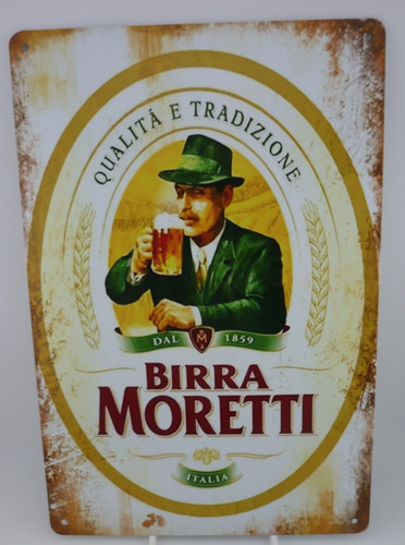 Insegna latta birra moretti - insegna,