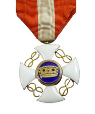 DISTINTIVO CROCE ORDINE DELLA CORONA REGNO D'ITALIA SAVOIA WW1 WW2