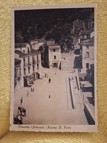 Cartolina pisciotta piazza - pisciotta,