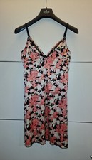 DOLCE & GABBANA - ABITO in RASO con STAMPA FIORI - BIANCO / ROSA TG. 3