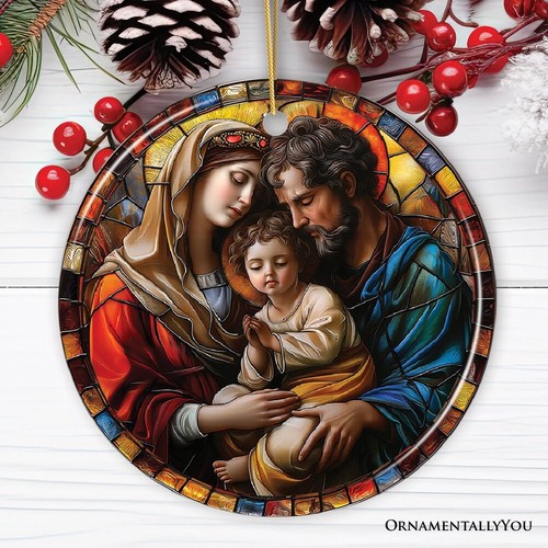 Sacra famiglia vetro colorato - sacra,